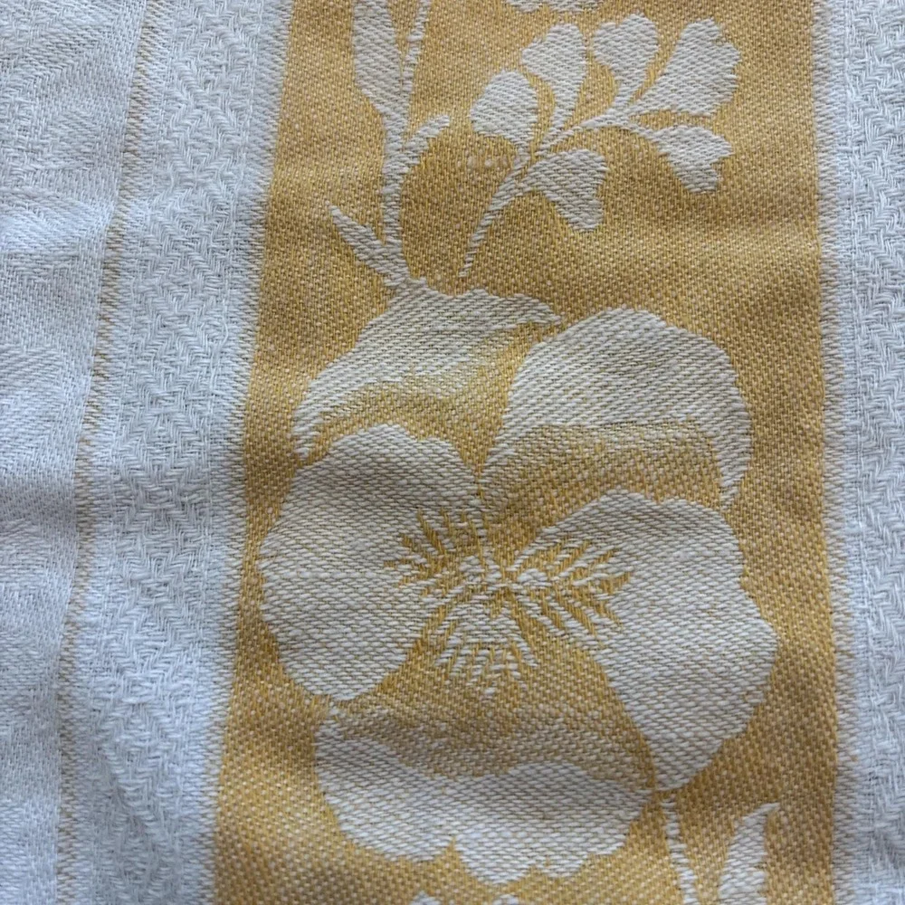 Vintage 1960S Tablecloth 90 X 58 Orange Pansy Cotton Reversible